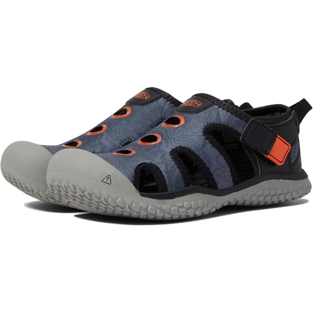 image:imageKEEN Kids Stingray Closed Toe Water SandalsBlackSafety Orange
