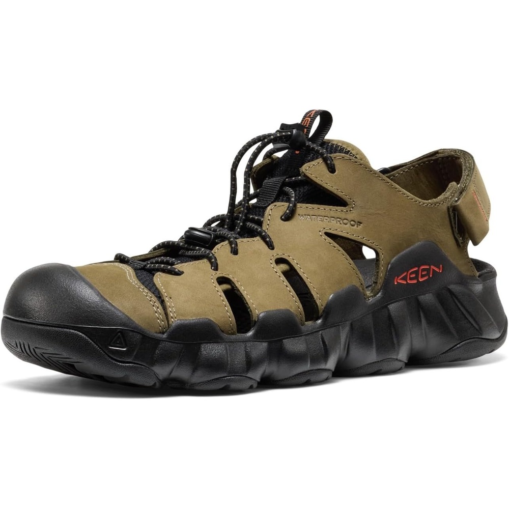 image:imageKEEN Mens Hyperport H2 Closed Toe Breathable Easy On Comfortable Hiking and Water SandalsDark OliveBlack