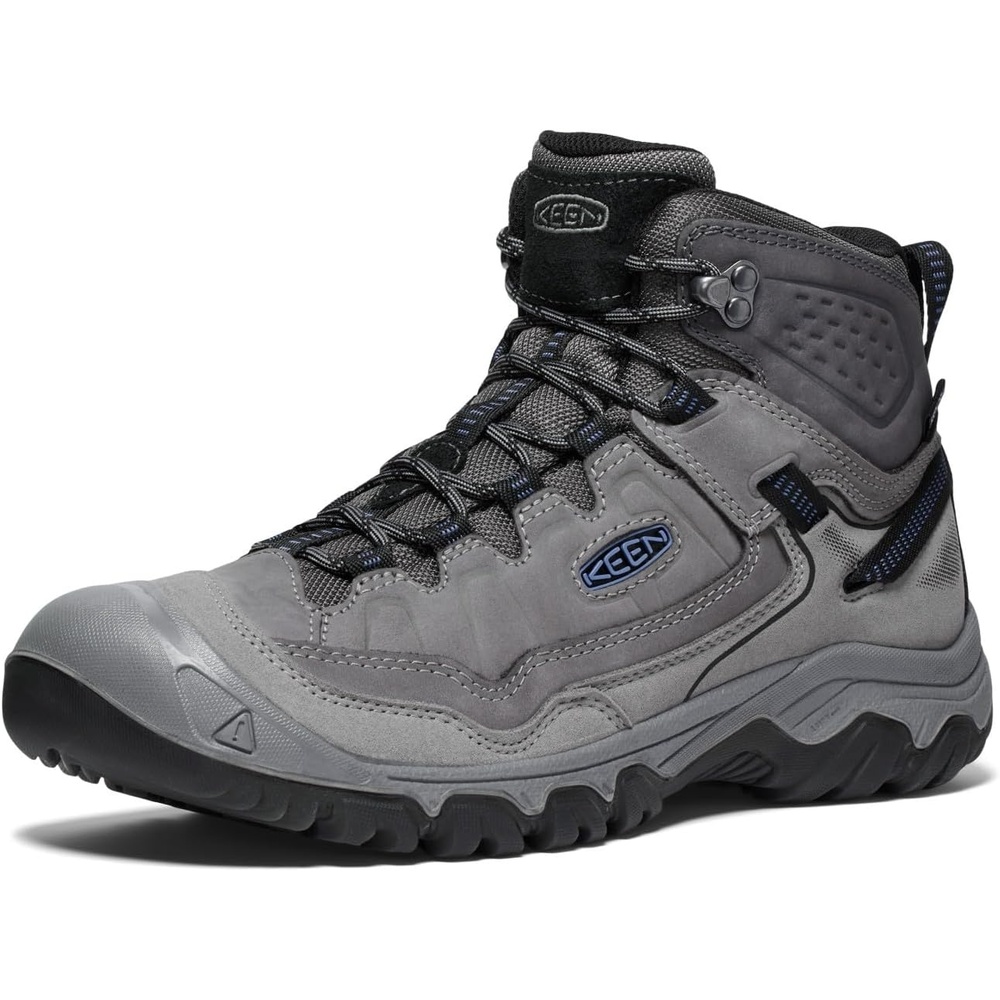 image:imageKEEN Mens Targhee 4 Mid Height Waterproof Hiking BootsSteel GreyCoronet Blue