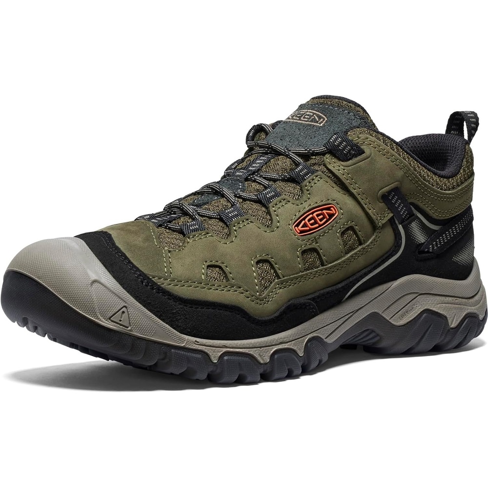 image:imageKEEN Mens Targhee 4 Vent Durable Breathable Hiking ShoesDark OliveGold Flame