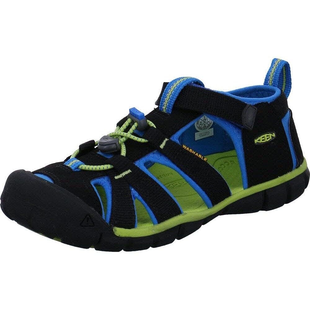 image:imageKEEN UnisexChild Seacamp 2 CNX Closed Toe SandalsBlackBrilliant Blue