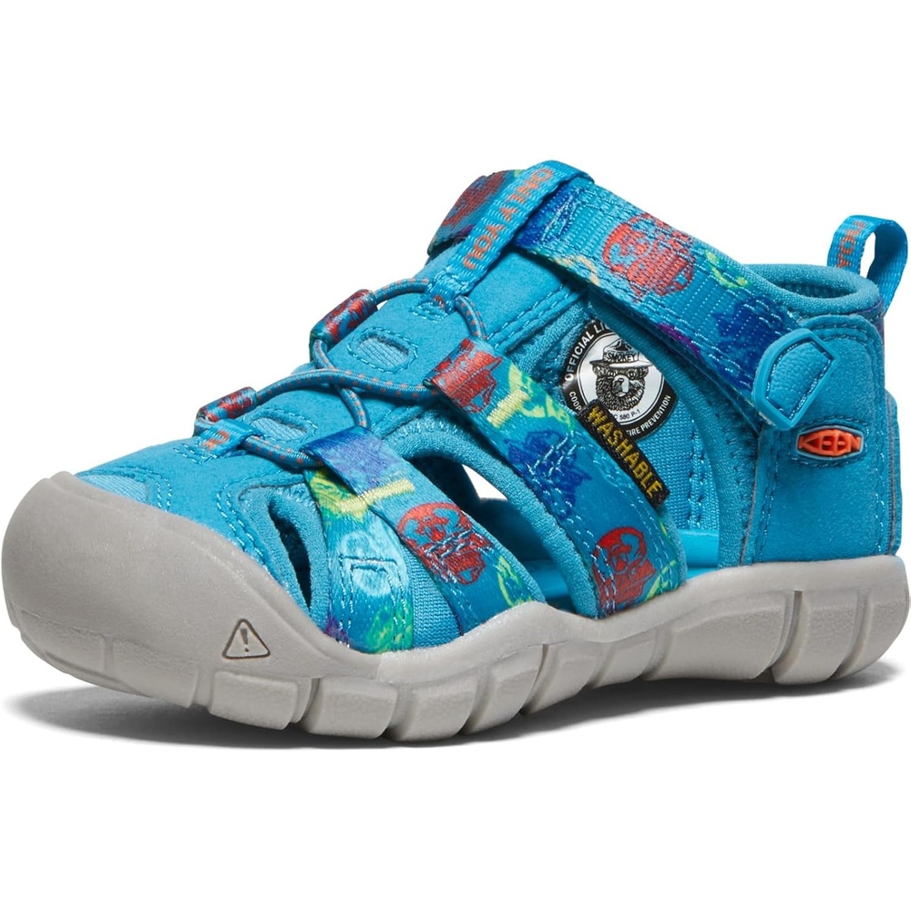 image:imageKEEN UnisexChild Seacamp 2 CNX Closed Toe SandalsSmokey BearFjord Blue