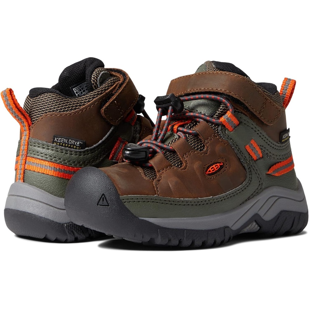 image:imageKEEN UnisexChild Targhee Mid Height Waterproof Hiking BootDark EarthForest Night