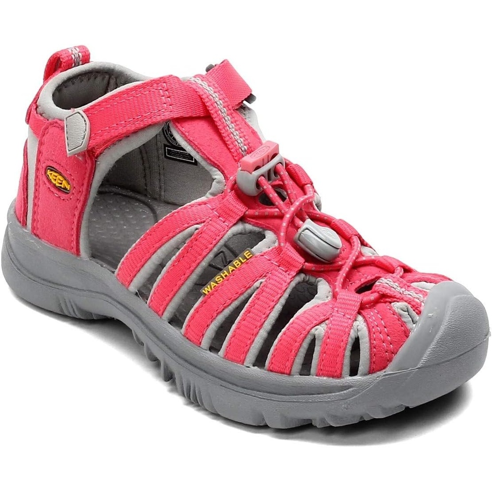 image:imageKEEN Whisper Toddler HookandLoop Sandal ToddlerLittle KidHoneysuckleNeutral Gray