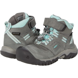KEEN Boy’s Ridge Flex Mid WP (Little Kid/Big Kid)(Grey/Blue Tint)