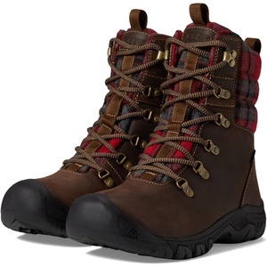 KEEN Greta Waterproof Boot(Dark Brown/Red Plaid)