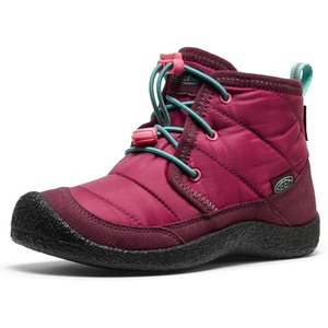 KEEN Kids Howser 2 Quilted Mid Height Waterproof Comfy Durable (Little Kid/Big Kid)(Beaujolais/Pool Blue)