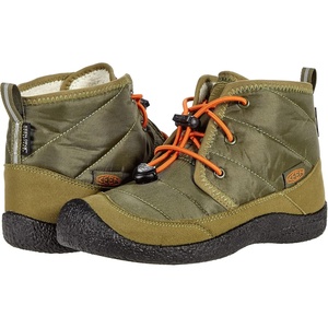 KEEN Kids Howser 2 Quilted Mid Height Waterproof Comfy Durable (Little Kid/Big Kid)(Capulet Olive/Russet Orange)