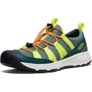 KEEN Kids Motozoa Sneaker (Toddler/Little Kid)(Sea Moss/Scarlet Ibis)