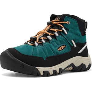 KEEN Kids Targhee 4 Mid Height Durable Comfortable Waterproof (Little Kid/Big Kid)(Mediterranea/Flame Orange)