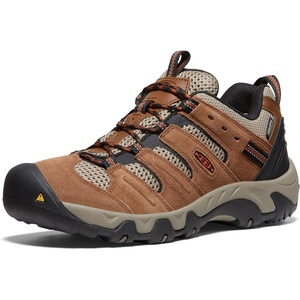 KEEN Men’s Headout Low Height Waterproof All Terrain Hiking Shoe(Bison/Fossil Orange)