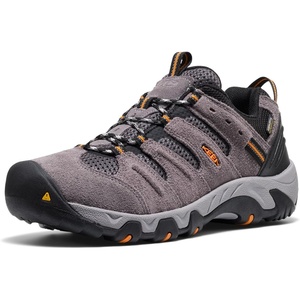 KEEN Men’s Headout Low Height Waterproof All Terrain Hiking Shoe(Steel Grey/Orange Pepper)