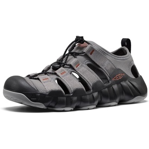 KEEN Men’s Hyperport H2 Closed Toe Breathable Easy On Comfortable Hiking and Water Sandals(Steel Grey/Burnt Brick)