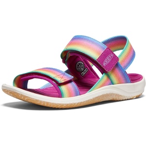 KEEN Unisex-Child Elle Backstrap Casual Platform Open Toe Sandals(Rainbow/Festival Fuchsia)