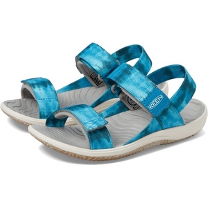 KEEN Unisex-Child Elle Backstrap Casual Platform Open Toe Sandals(Sea Moss/Fjord Blue)