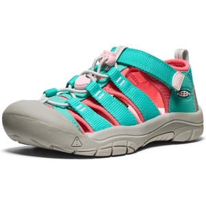 KEEN Unisex-Child Newport H2 Closed Toe Water Sandals(Bright Aqua/Giggle Pink)