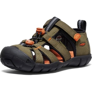 KEEN Unisex-Child Seacamp 2 CNX Closed Toe Sandals(Dark Olive/Gold Flame)