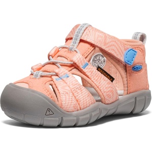 KEEN Unisex-Child Seacamp 2 CNX Closed Toe Sandals(Papaya Punch/Marina)