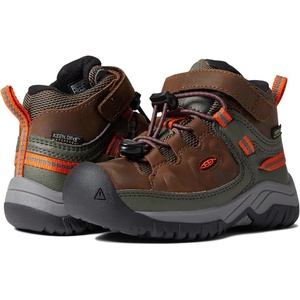 KEEN Unisex-Child Targhee Mid Height Waterproof Hiking Boot(Dark Earth/Forest Night)