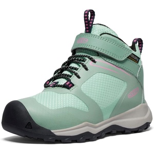 KEEN Wanduro Mid Height Waterproof Easy On Durable Sneaker Hiking Boots(Granite Green/Ibis Rose)