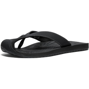 KEEN Women’s Barbados Breathable Comfortable Sandals Toe Protection Flip-Flops(Black/Steel Grey)