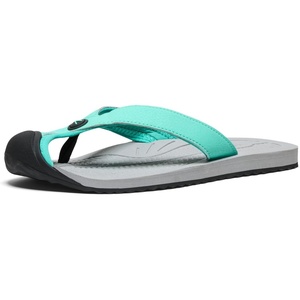 KEEN Women’s Barbados Breathable Comfortable Sandals Toe Protection Flip-Flops(Pool Blue/Bright Aqua)