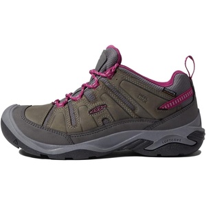 KEEN Women’s Circadia Low Height Comfortable Waterproof Hiking Shoe(Steel Grey/Boysenberry)