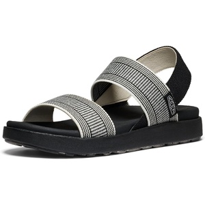 KEEN Women’s Elle Backstrap Casual Platform Open Toe Wedge Sandals(Black/Star White)