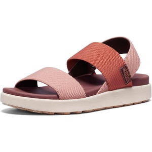 KEEN Women’s Elle Backstrap Casual Platform Open Toe Wedge Sandals(Cork/Baked Clay)