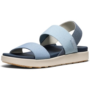 KEEN Women’s Elle Backstrap Casual Platform Open Toe Wedge Sandals(Faded Denim/Skyway)