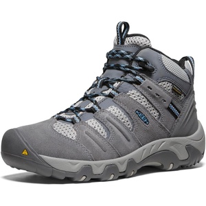 KEEN Women’s Headout Mid Height Waterproof All Terrain Hiking Boot(Steel Grey/Blue Heaven)