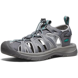 KEEN Women’s Whisper Closed Toe Durable Comfortable Easy On Washable Adventure Sandals(Medium Grey/Peacock Green)