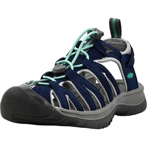 KEEN Women’s Whisper Closed Toe Durable Comfortable Easy On Washable Adventure Sandals(Naval Academy/Peacock Green)