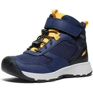 KEEN unisex-child Skua Durable Easy on Comfortable Waterproof (Toddler/Little Kid)(Naval Academy/Yolk Yellow)