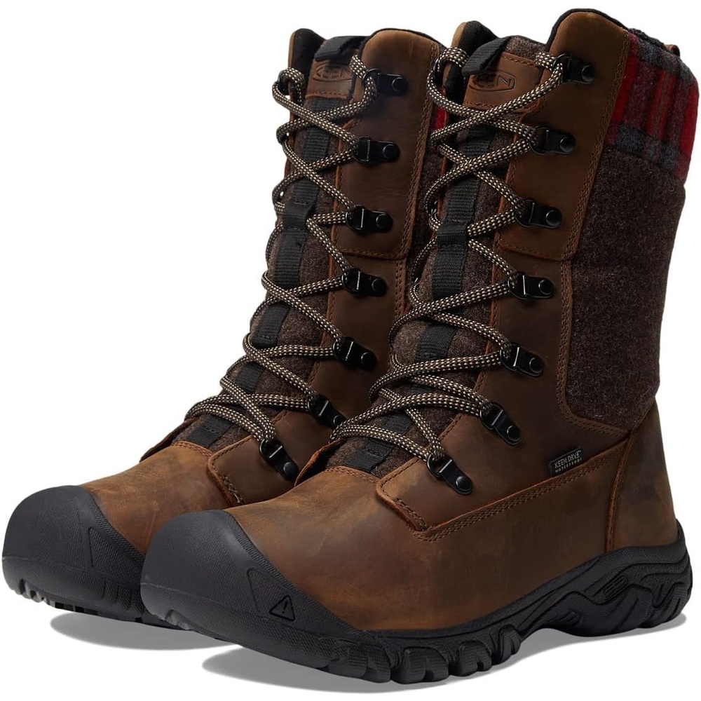 image:imageKEEN Greta Tall Boot WaterproofBrownRed Plaid