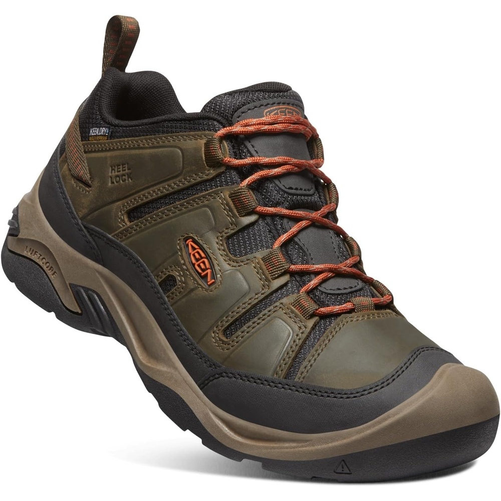 image:imageKEEN Mens Circadia Low Height Comfortable Waterproof Hiking ShoesBlack OlivePotters Clay