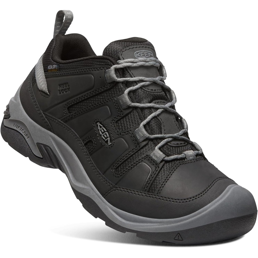 image:imageKEEN Mens Circadia Low Height Comfortable Waterproof Hiking ShoesBlackSteel Grey