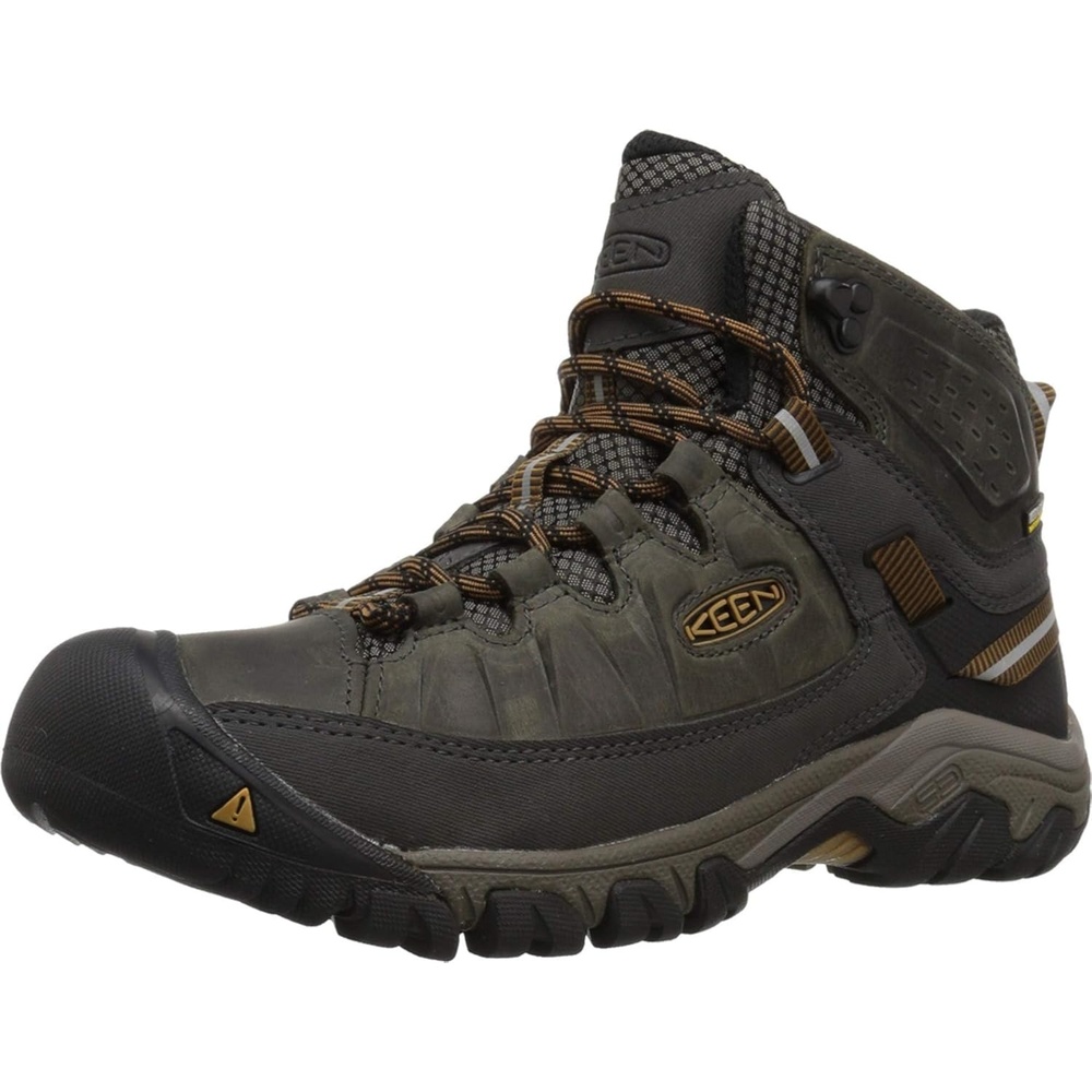 image:imageKEEN Mens Targhee III Mid Height Waterproof Hiking BootBlack OliveGolden Brown