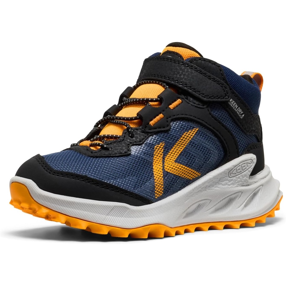 image:imageKEEN UnisexChild Zionic Mid Height Waterproof All Terrain Easy On Hiking BootsNaval AcademyBright Marigold