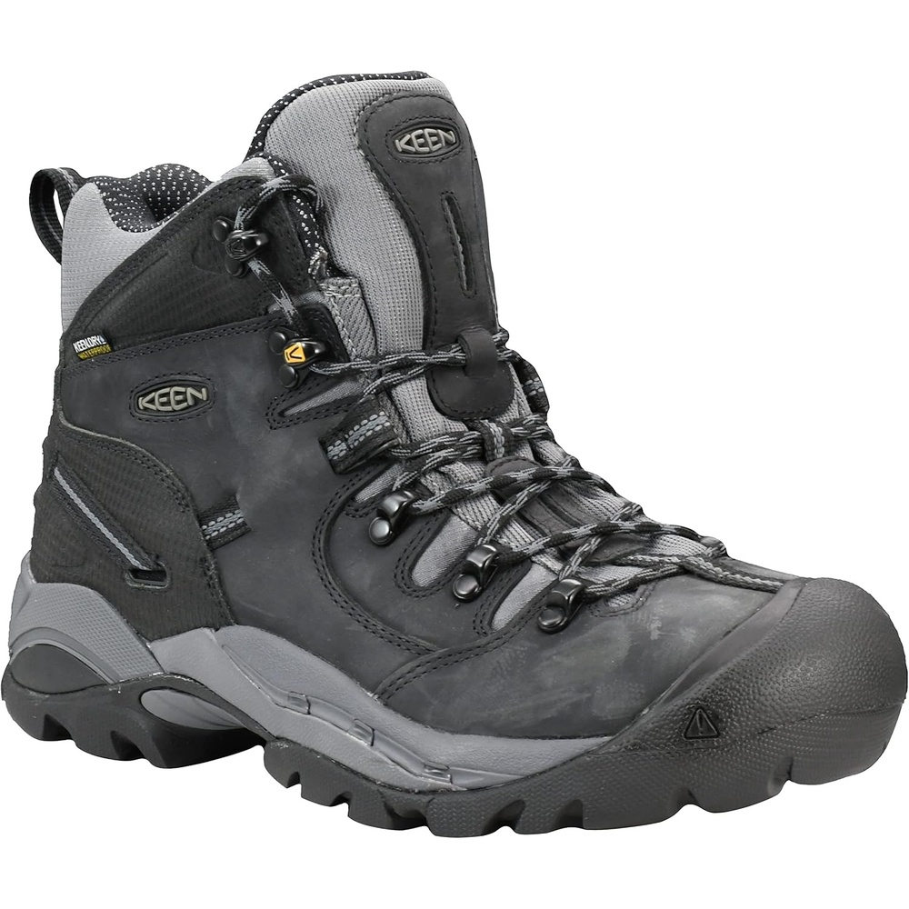image:imageKEEN Utility Mens Pittsburgh 6 Leather Waterproof Steel Toe Work BootsBlackSteel Grey