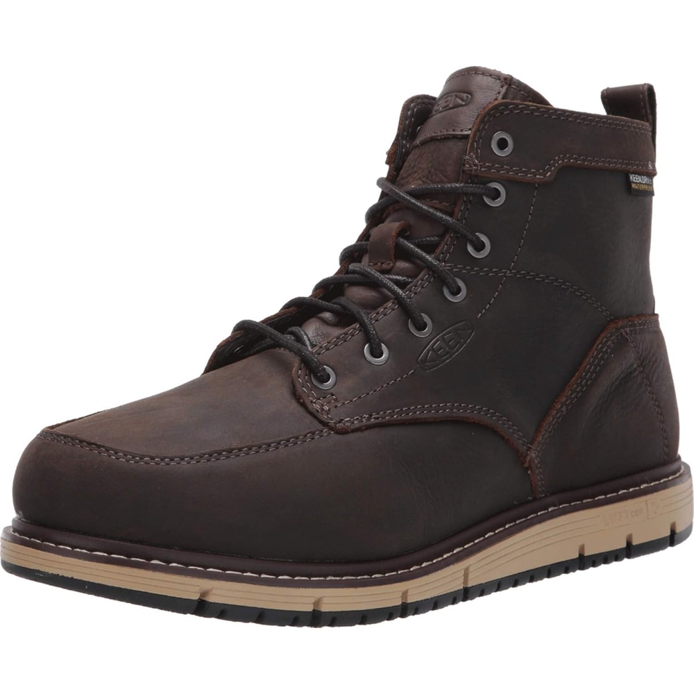 image:imageKEEN Utility Mens San Jose 6 Alloy Toe Waterproof Wedge Work BootsCascade BrownBlack
