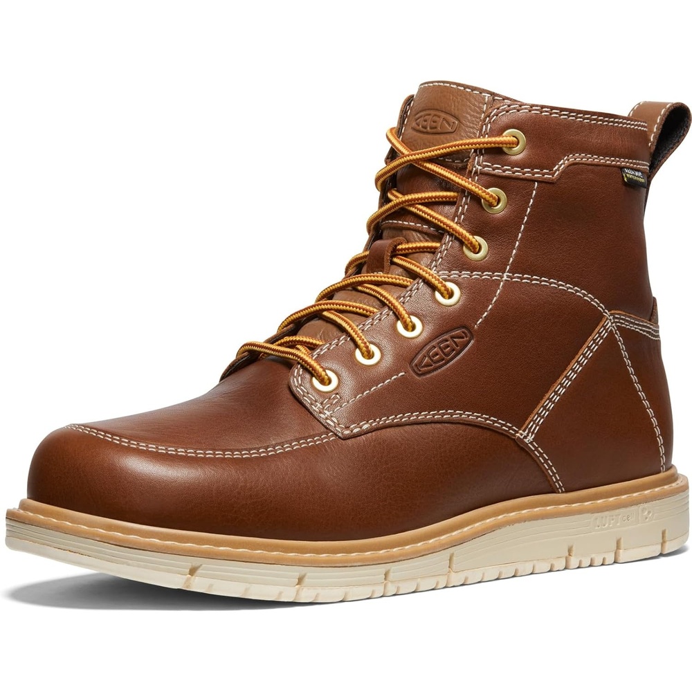 image:imageKEEN Utility Mens San Jose 6 Soft Toe Waterproof Wedge Work BootsTortoise ShellStar White