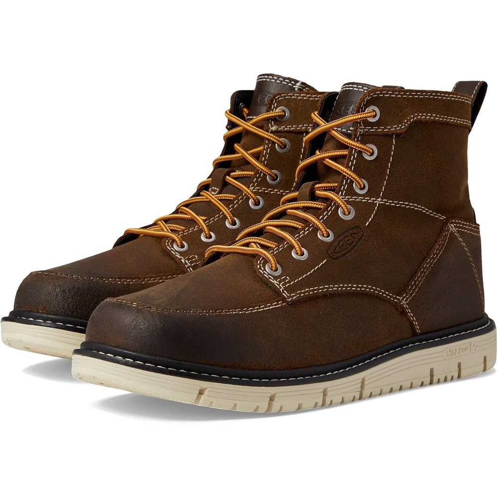 image:imageKEEN Utility Mens San Jose 6 Soft Toe Wedge Work BootsCoffee BeanStar White