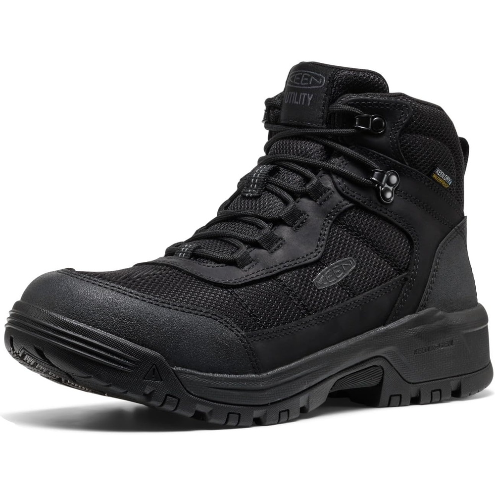 image:imageKEEN Utility Mens Skokie Hiker Style Mid Height Soft Toe 90 Degree Waterproof Work BootsBlackBlack