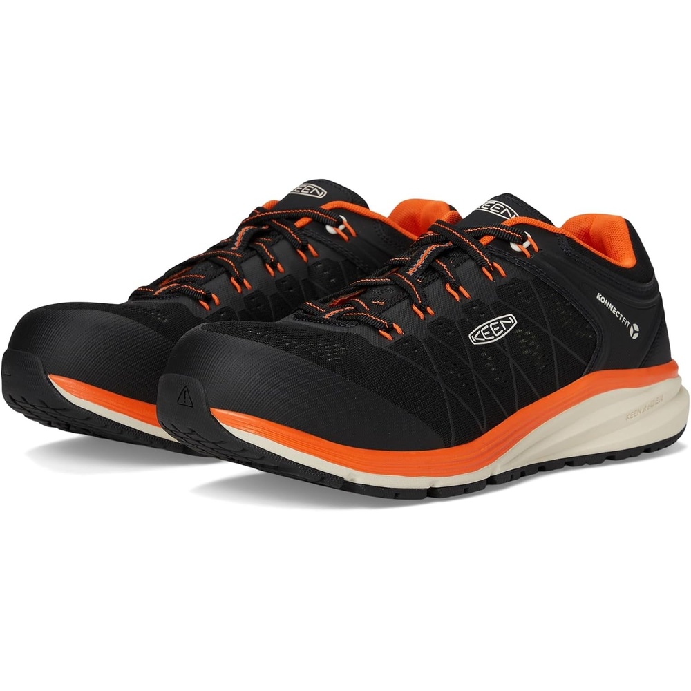 image:imageKEEN Utility Mens Vista Energy Low Height Sneakers Composite Toe Industrial Work ShoesBlackScarlet Ibis