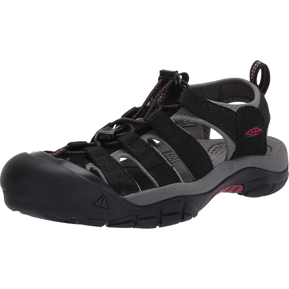 image:imageKEEN Womens Newport H2 Closed Toe Water SandalsBlackRaspberry Wine