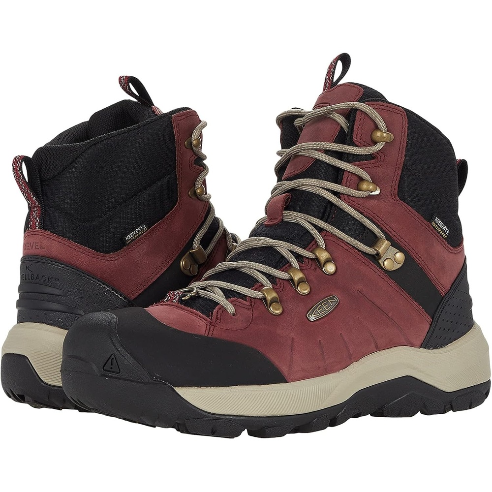image:imageKEEN Womens Revel 4 Mid Height Polar Insulated Waterproof Snow BootsRhubarbPlaza Taupe