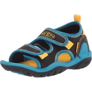 KEEN Kids’ Knotch Creek Open Toe(Black/Vivid Blue)