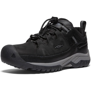 KEEN Kids’ Targhee Low Waterproof Hiking Shoes(Black/Steel Grey)