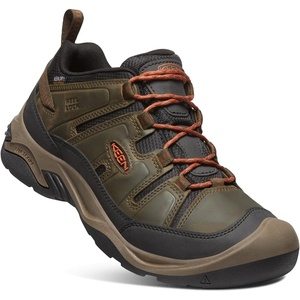 KEEN Men’s Circadia Low Height Comfortable Waterproof Hiking Shoes(Black Olive/Potters Clay)
